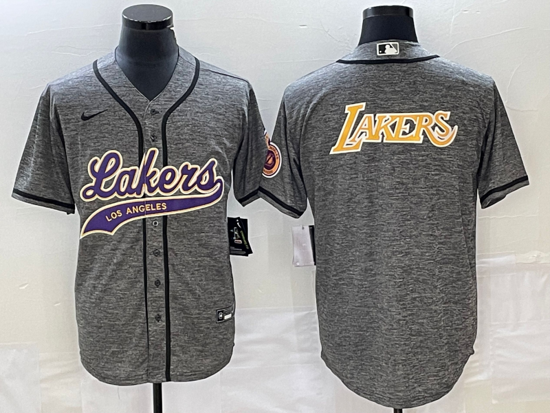 Nike 2023 Men Los Angeles Lakers blank Grey NBA Jersey 2024112005